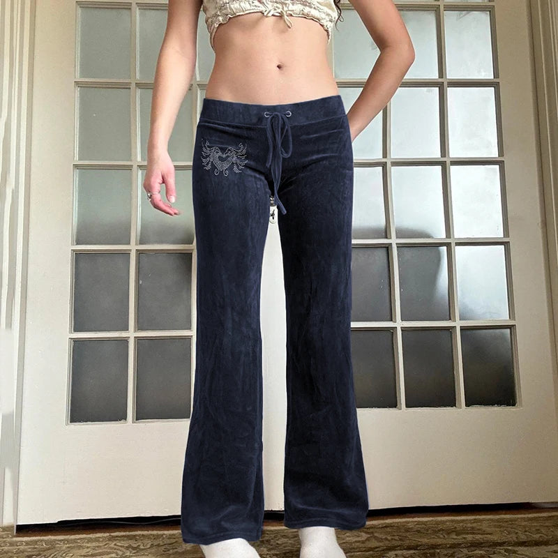 Retro Drawstring Flare Pants