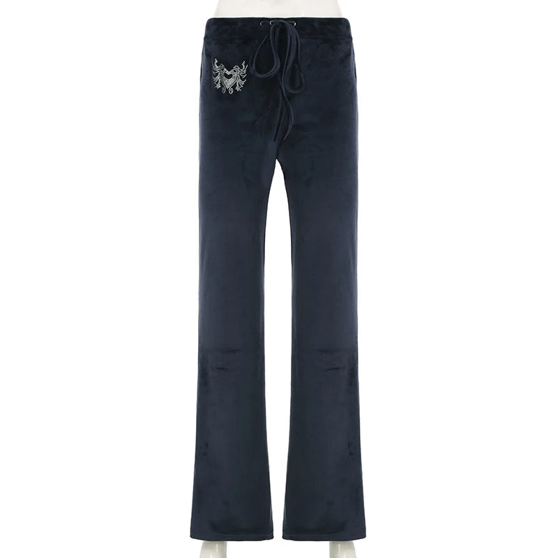 Retro Drawstring Flare Pants
