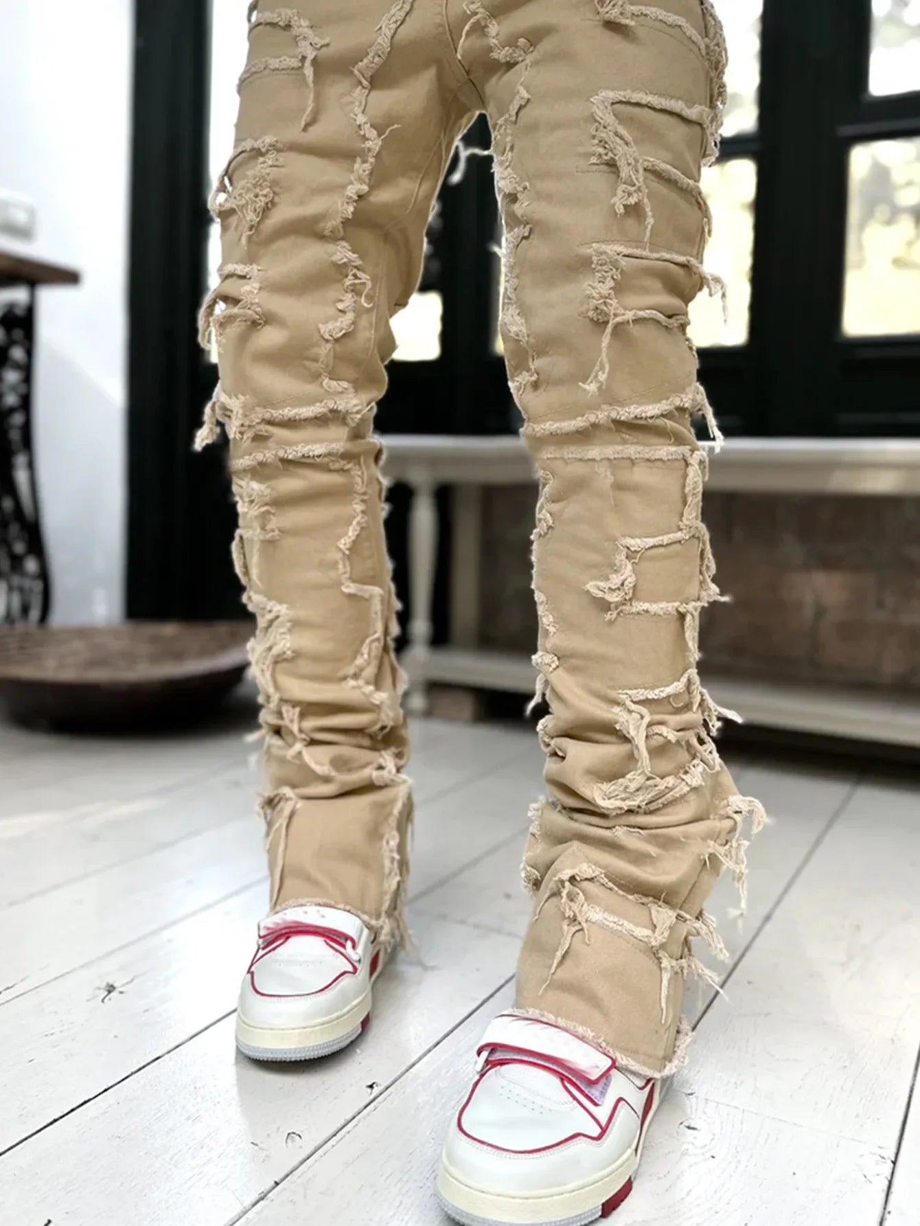 Men’s Ripped Stacked Jeans