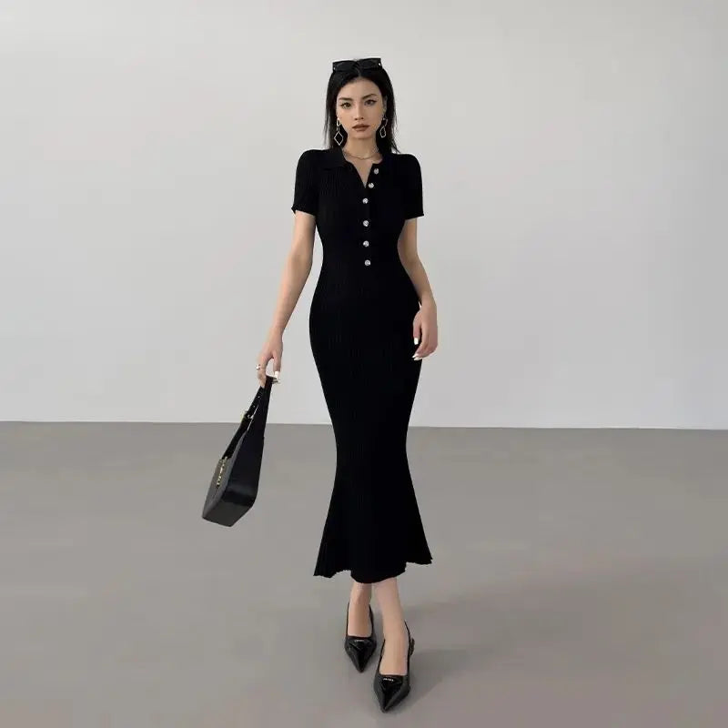 Knitted Mermaid Ruffle Dress