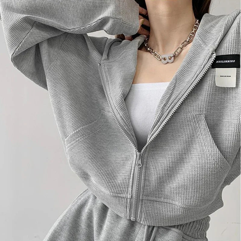 Y2K Hooded Zipper Sweatshirt