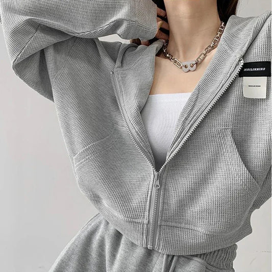 Y2K Hooded Zipper Sweatshirt