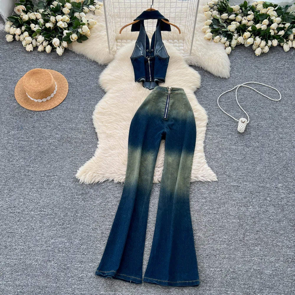 SINGREINY Women Denim Set
