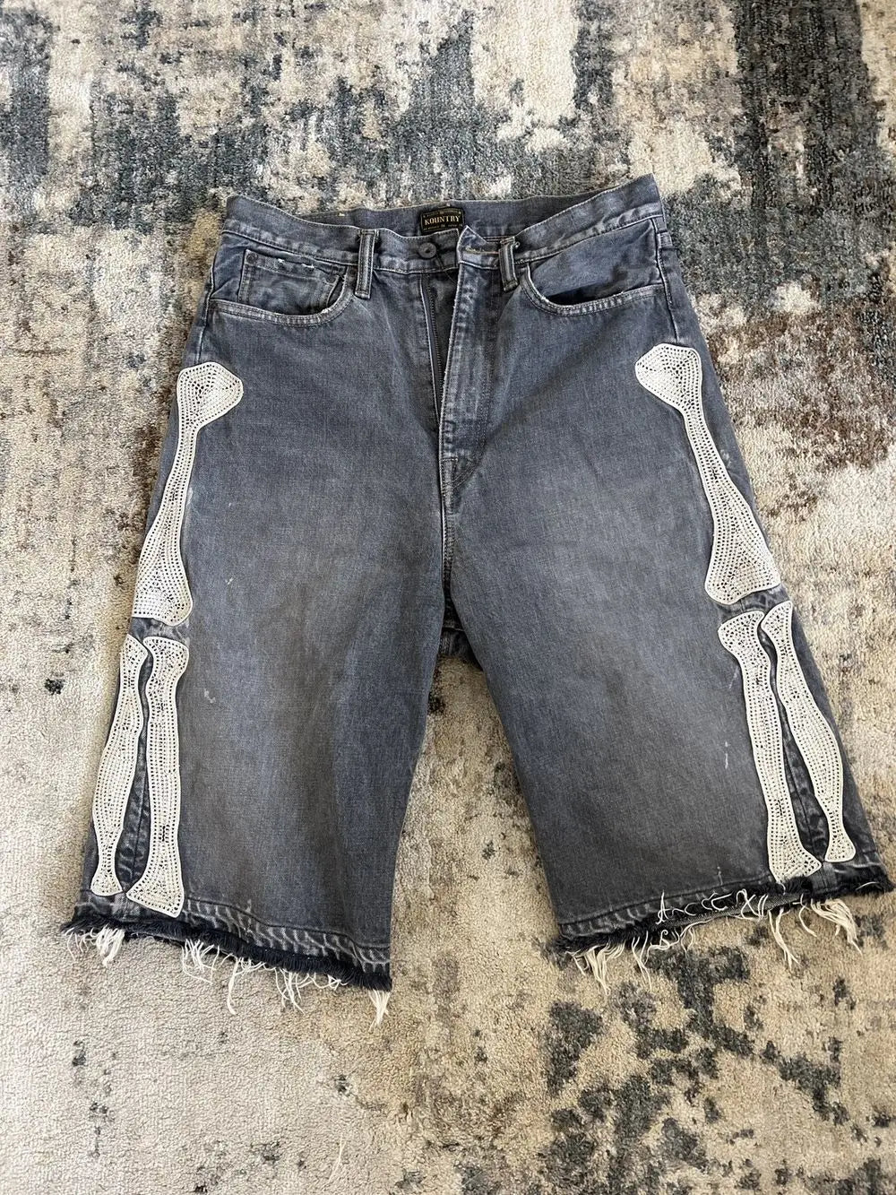 Skeleton Denim Shorts