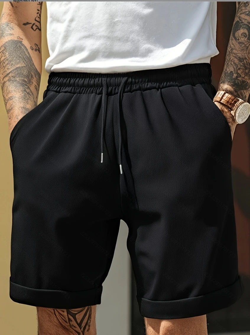 Men’s Beach Vacation Solid Color Shorts