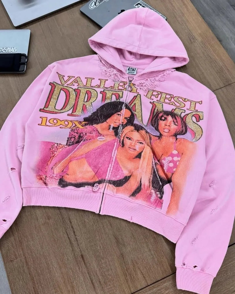 Y2K Cartoon Zipper Hoodie