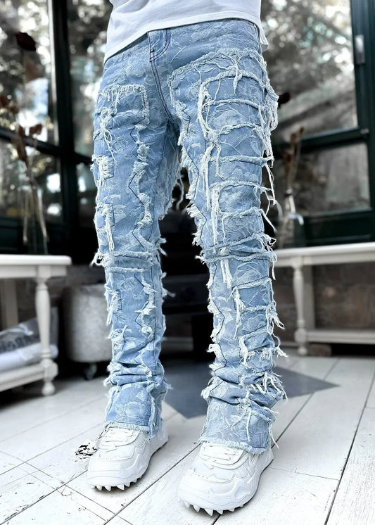 Men’s Ripped Stacked Jeans