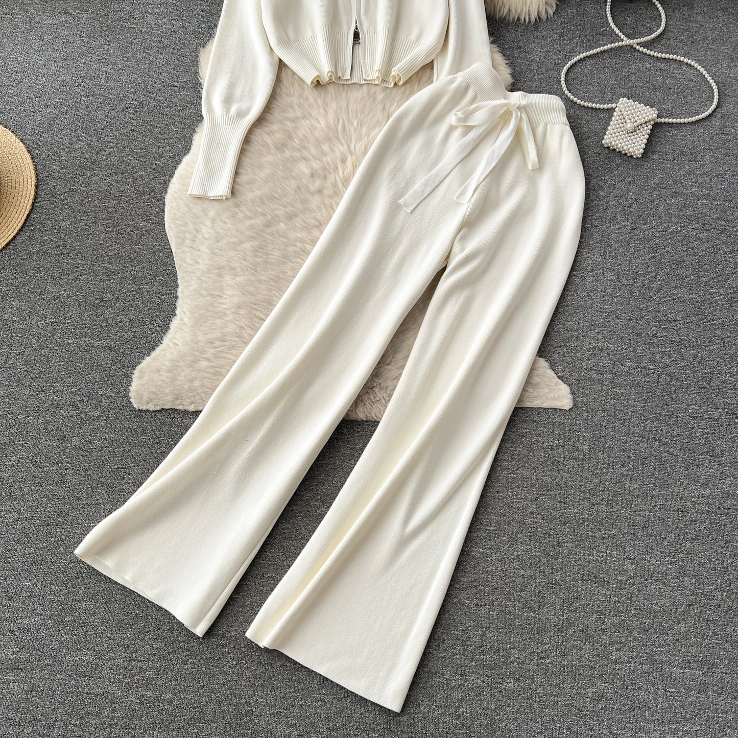 Casual Zipper Two-Piece Set