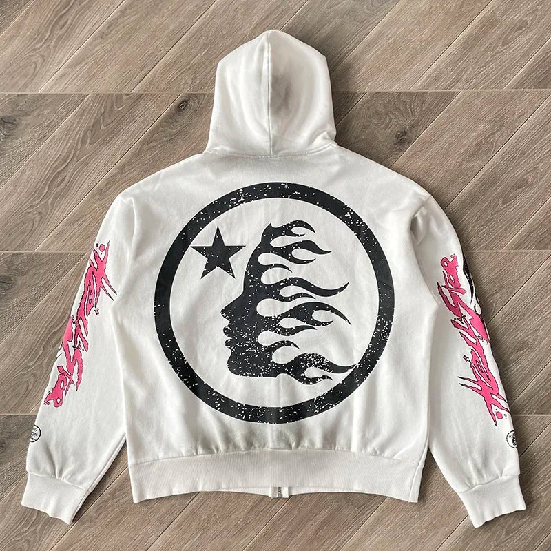 HS Flame Glitter Zip-Up Hoodie