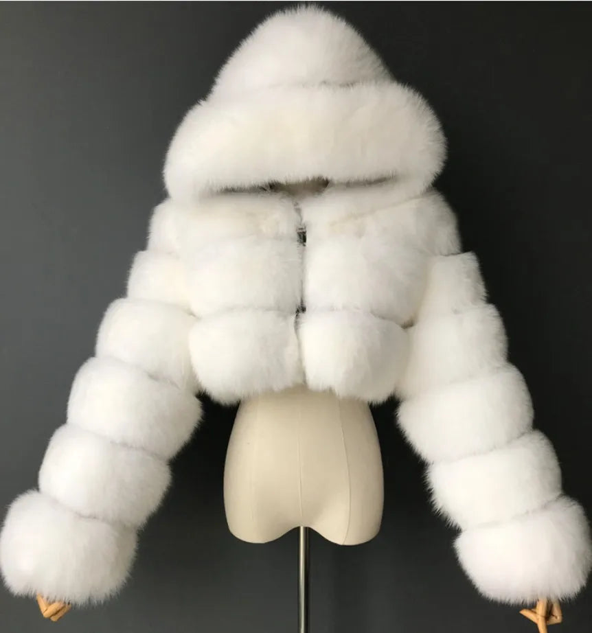 Faux Fur Cropped Fluffy Jackets