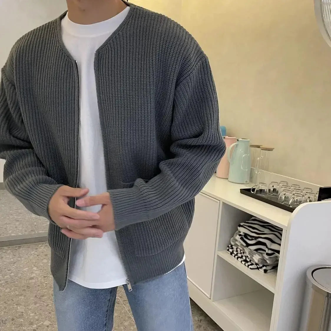 Men Zipper Sweater