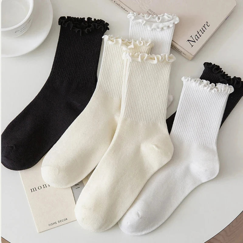 Ruffle Cotton Socks