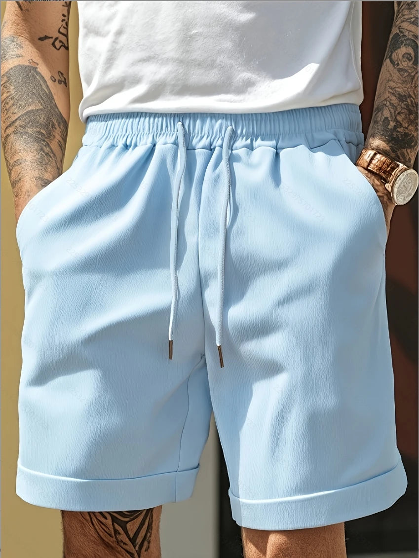 Men’s Beach Vacation Solid Color Shorts