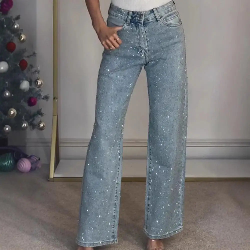 Women’s High Waist Pearl Jeans