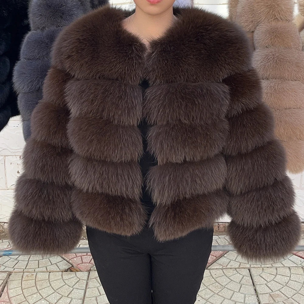 Fox Fur Coat Real Jacket