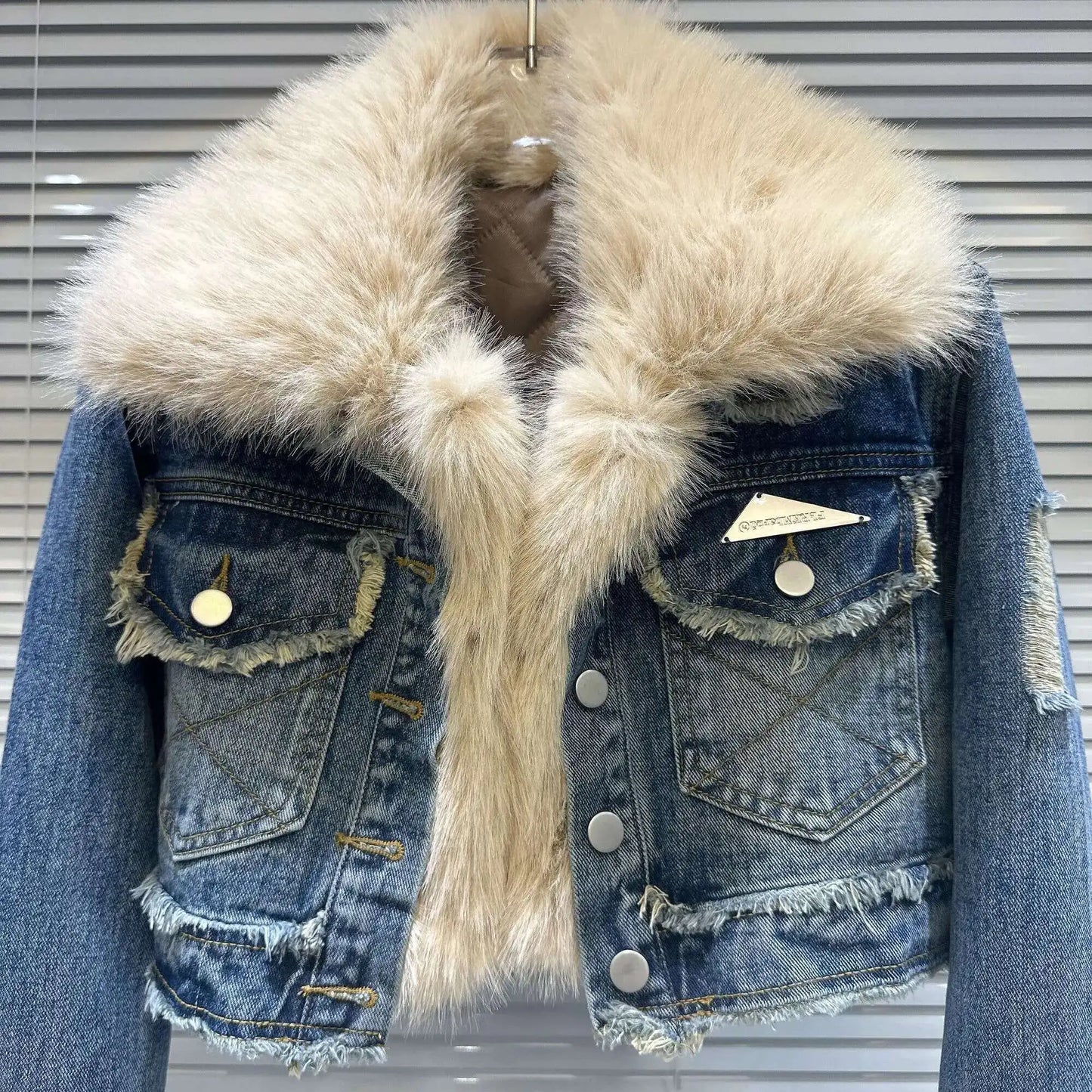 Women's Fur Collar Denim Jacket