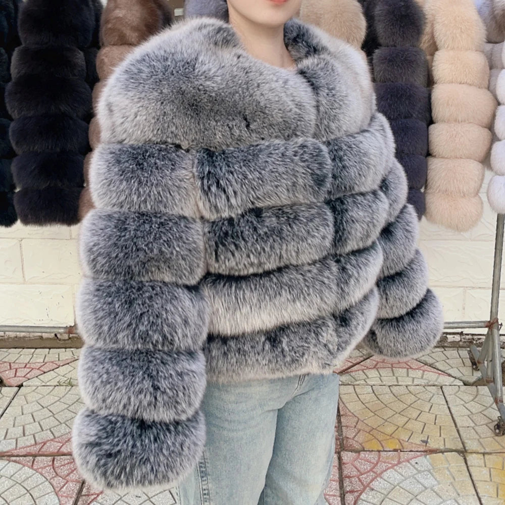 Fox Fur Coat Real Jacket