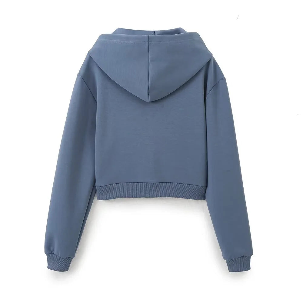 Zipper Hooded Pants Set