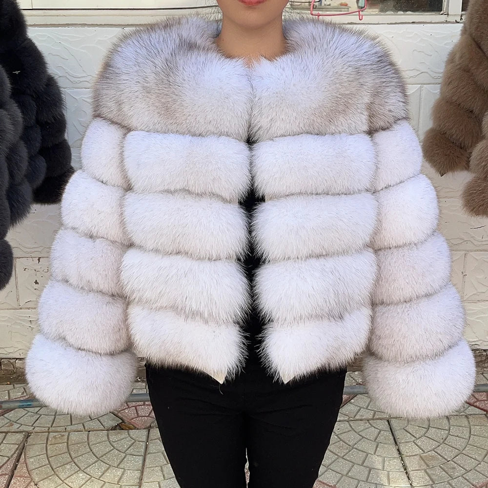 Fox Fur Coat Real Jacket