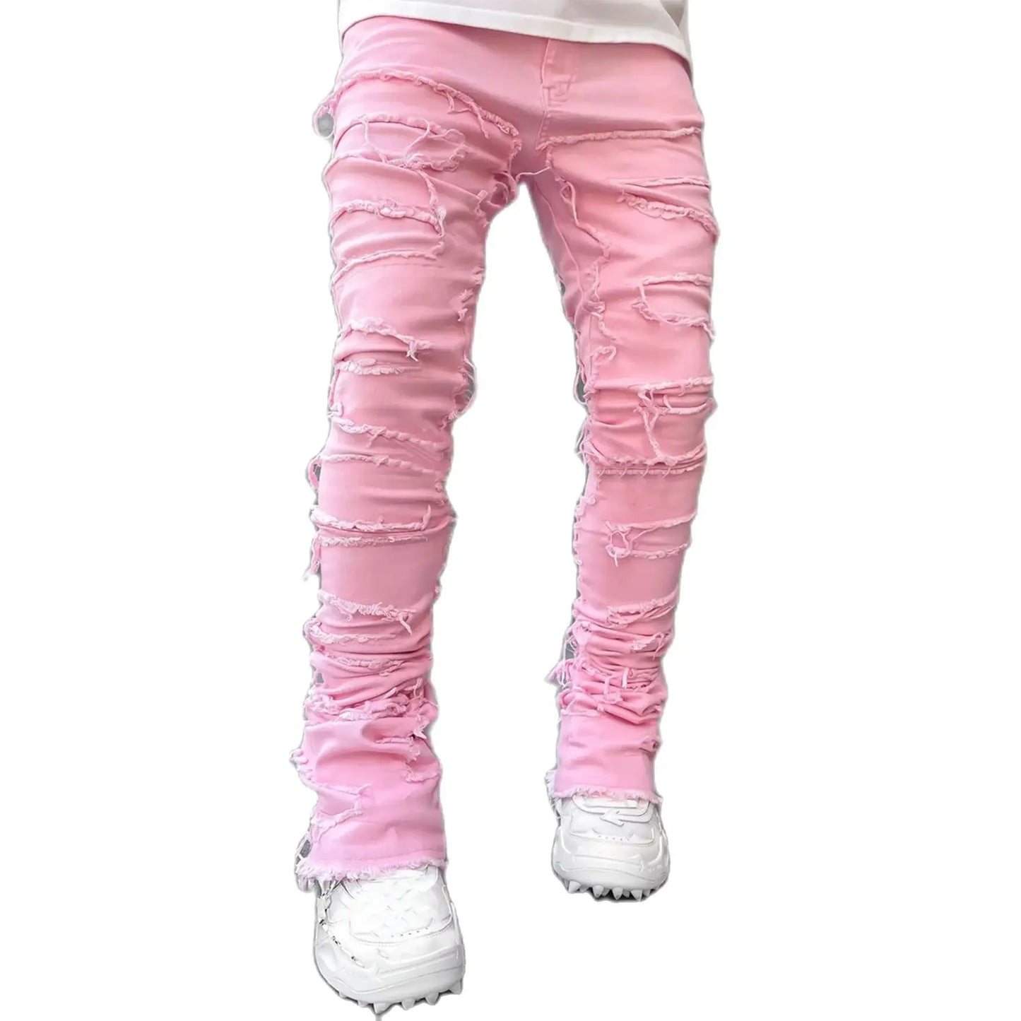 Men’s Ripped Stacked Jeans