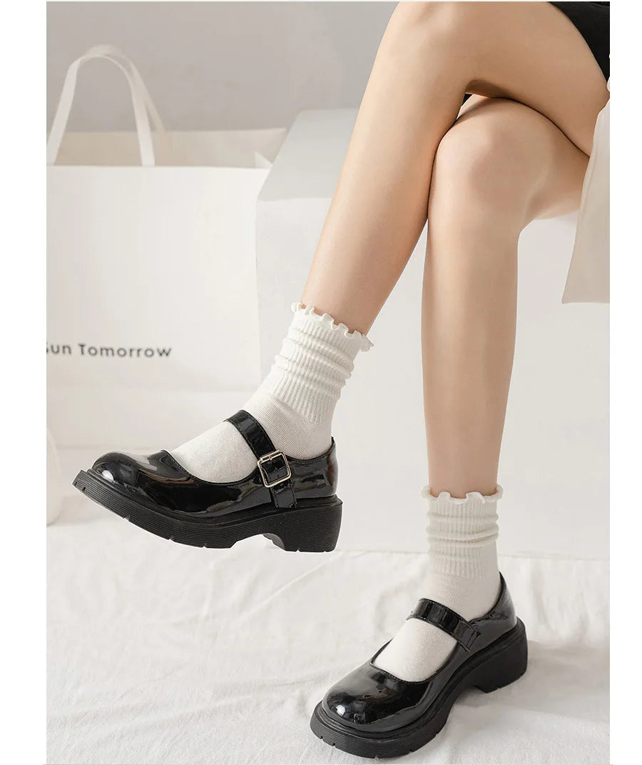 Ruffle Cotton Socks