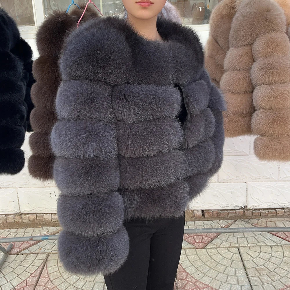 Fox Fur Coat Real Jacket