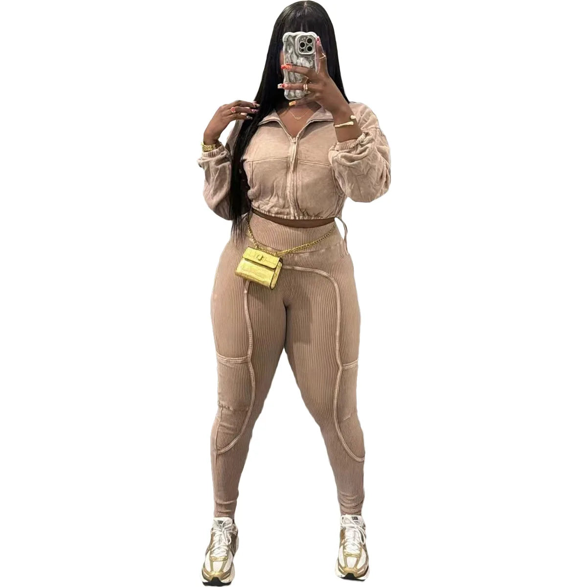 Washed Knitted Two-Piece Set