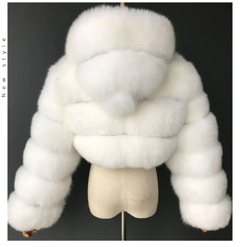 Faux Fur Cropped Fluffy Jackets
