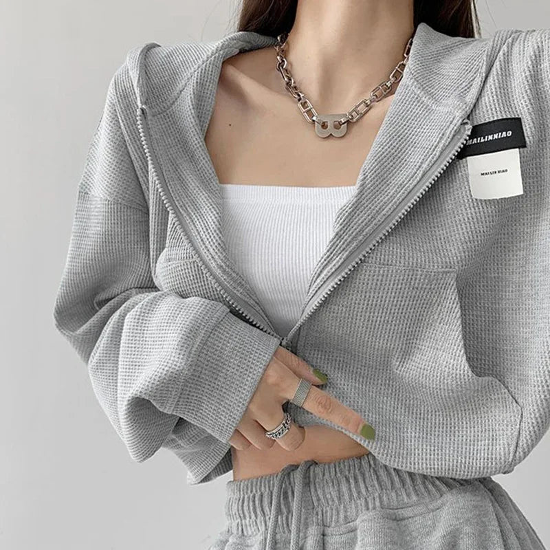 Y2K Hooded Zipper Sweatshirt