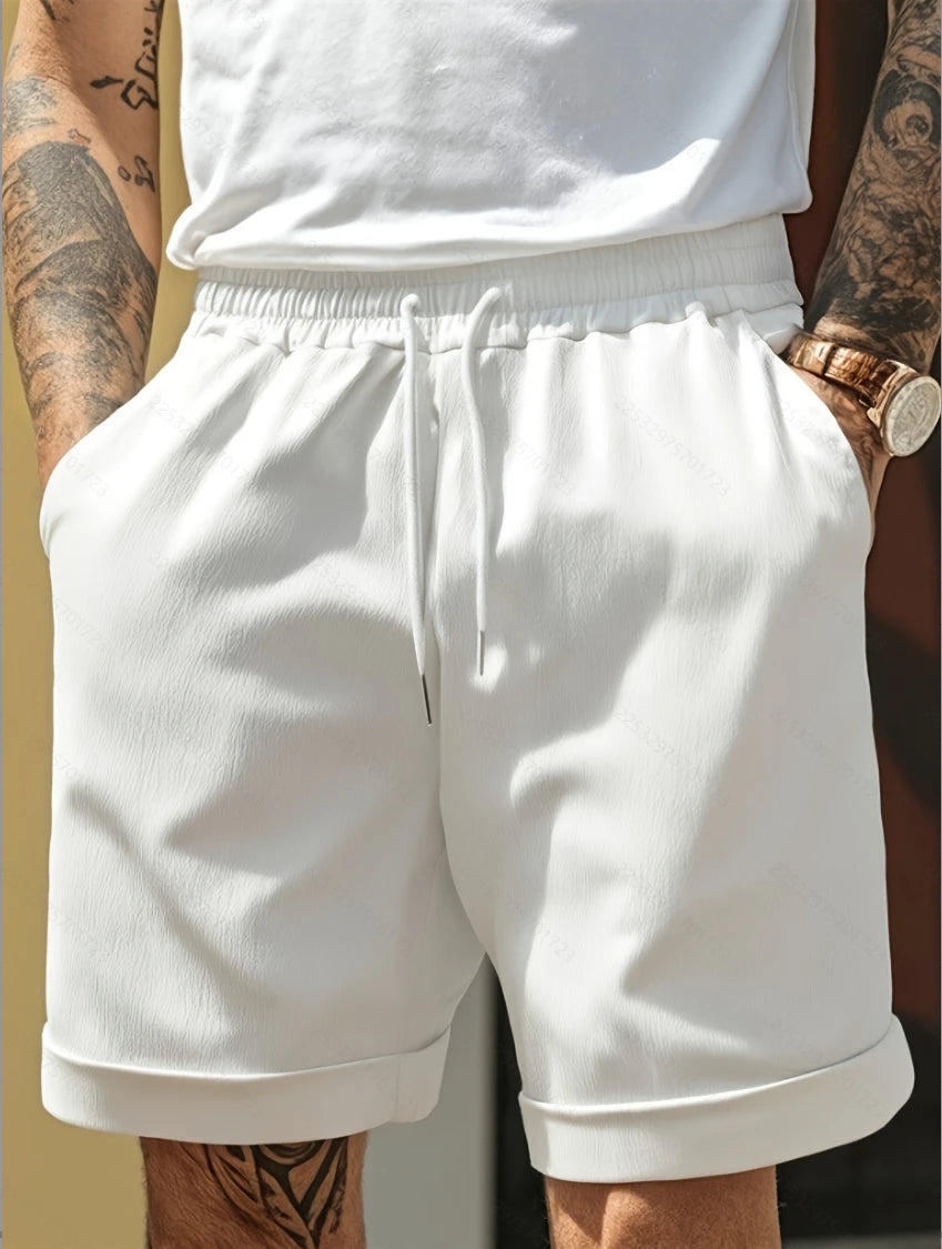Men’s Beach Vacation Solid Color Shorts