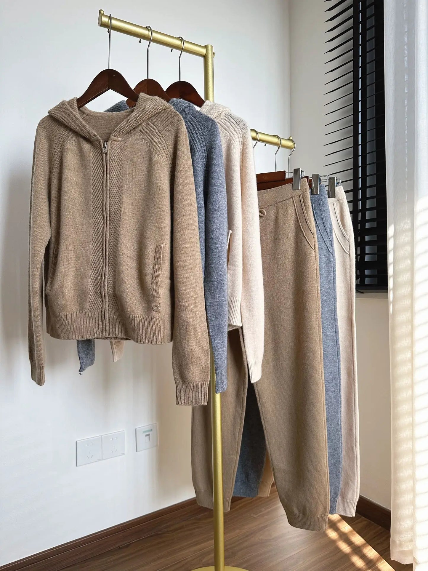 Hooded Cardigan Set