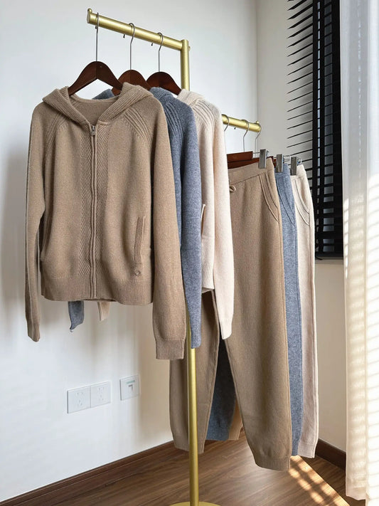 Hooded Cardigan Set
