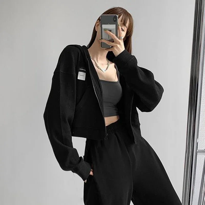 Y2K Hooded Zipper Sweatshirt