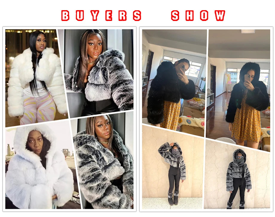 Faux Fur Cropped Fluffy Jackets