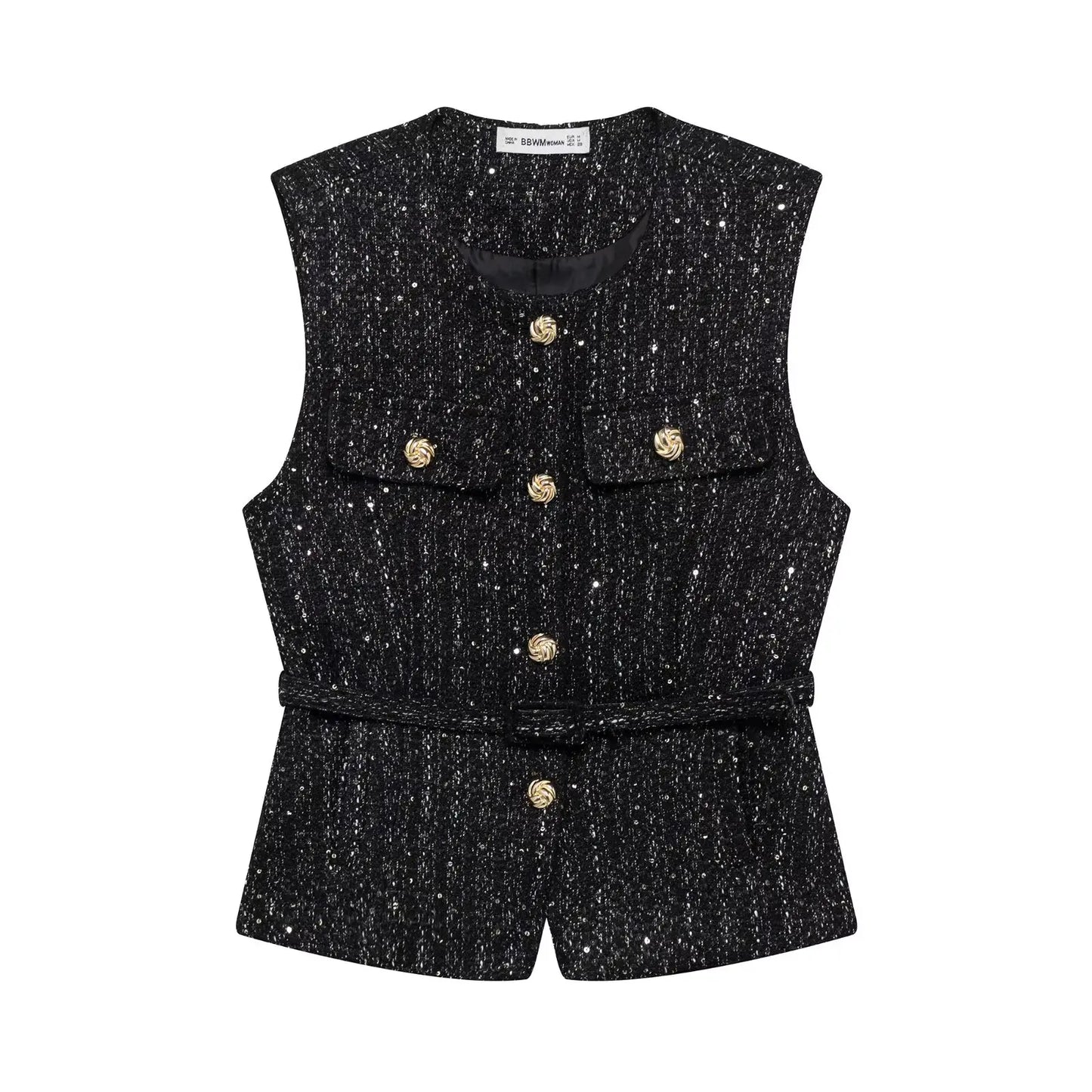 Metal Button Waistcoat Top