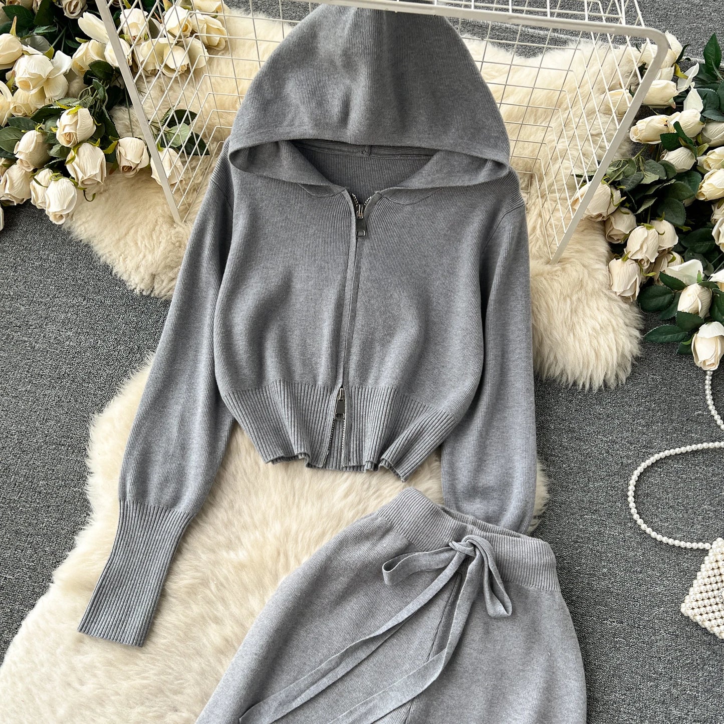 Casual Zipper Two-Piece Set