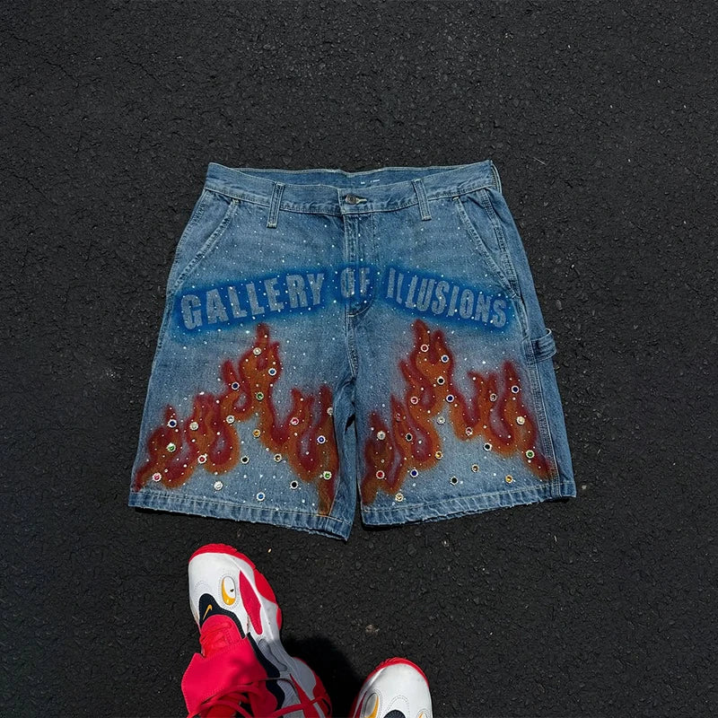 Gemstone Denim Shorts