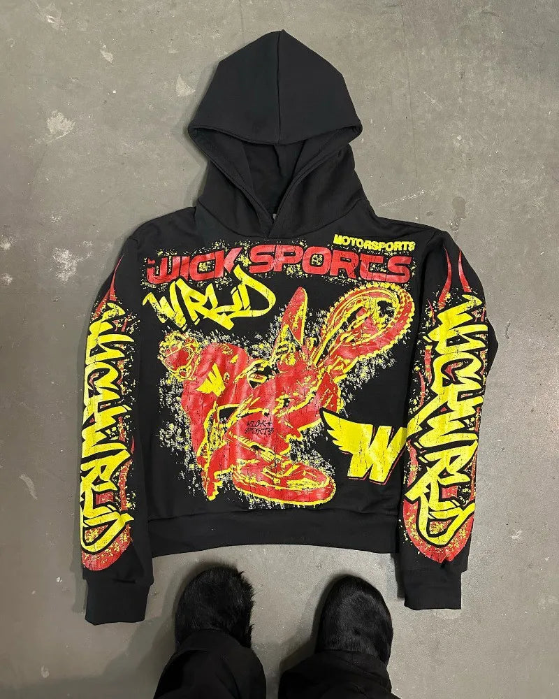 Retro Gothic Motorcycle Hoodie