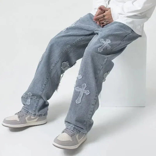 Y2K Streetwear Denim Trousers