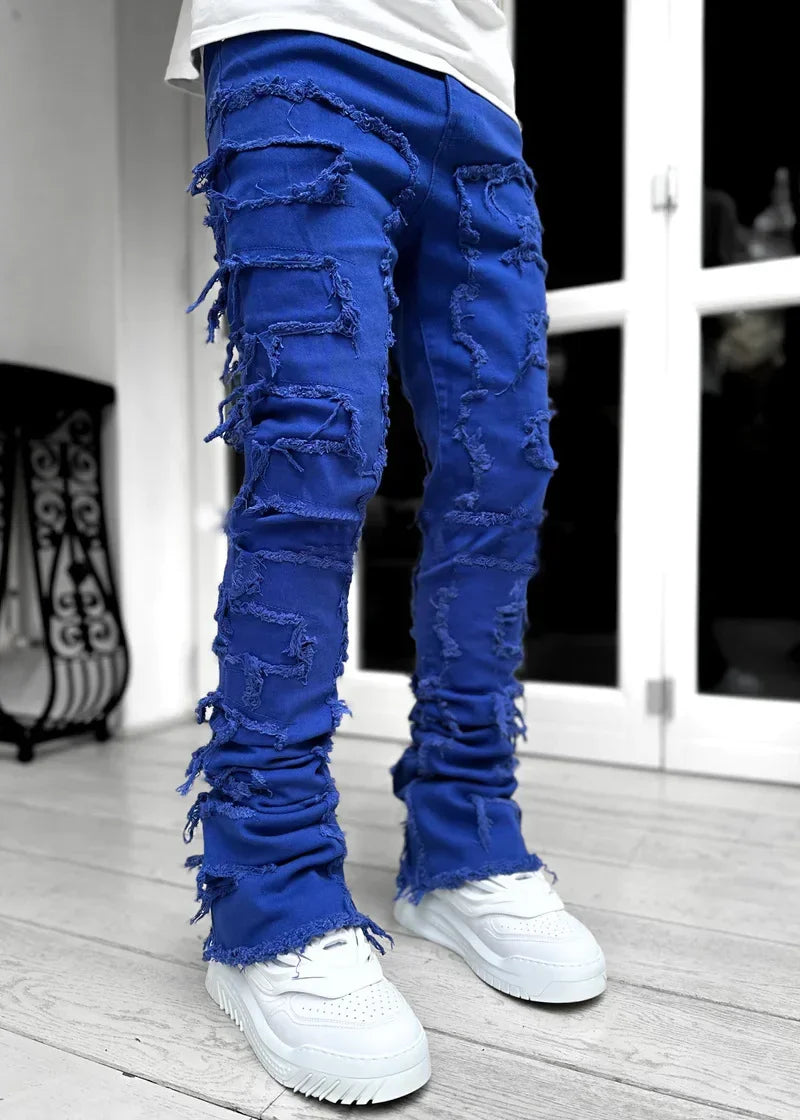 Men’s Ripped Stacked Jeans