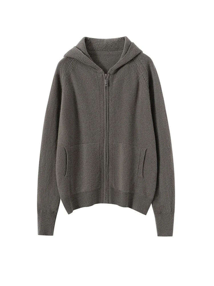 Cashmere Hooded Cardigan Set