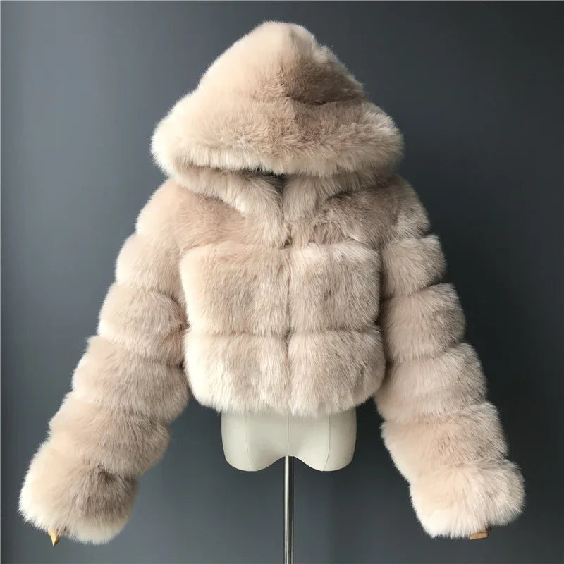 Faux Fur Cropped Fluffy Jackets