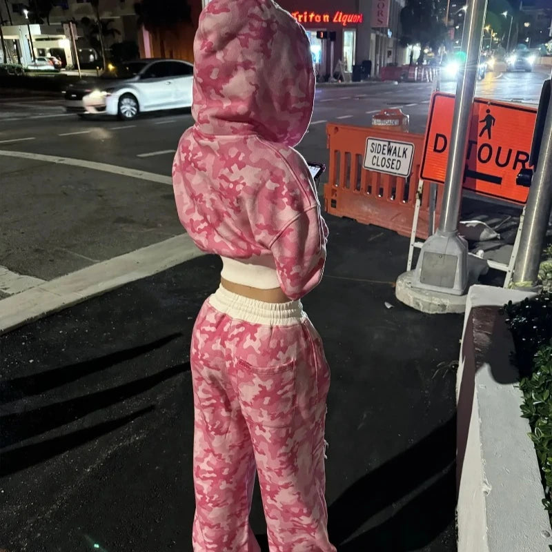 Women Camouflage Two-Piece Set