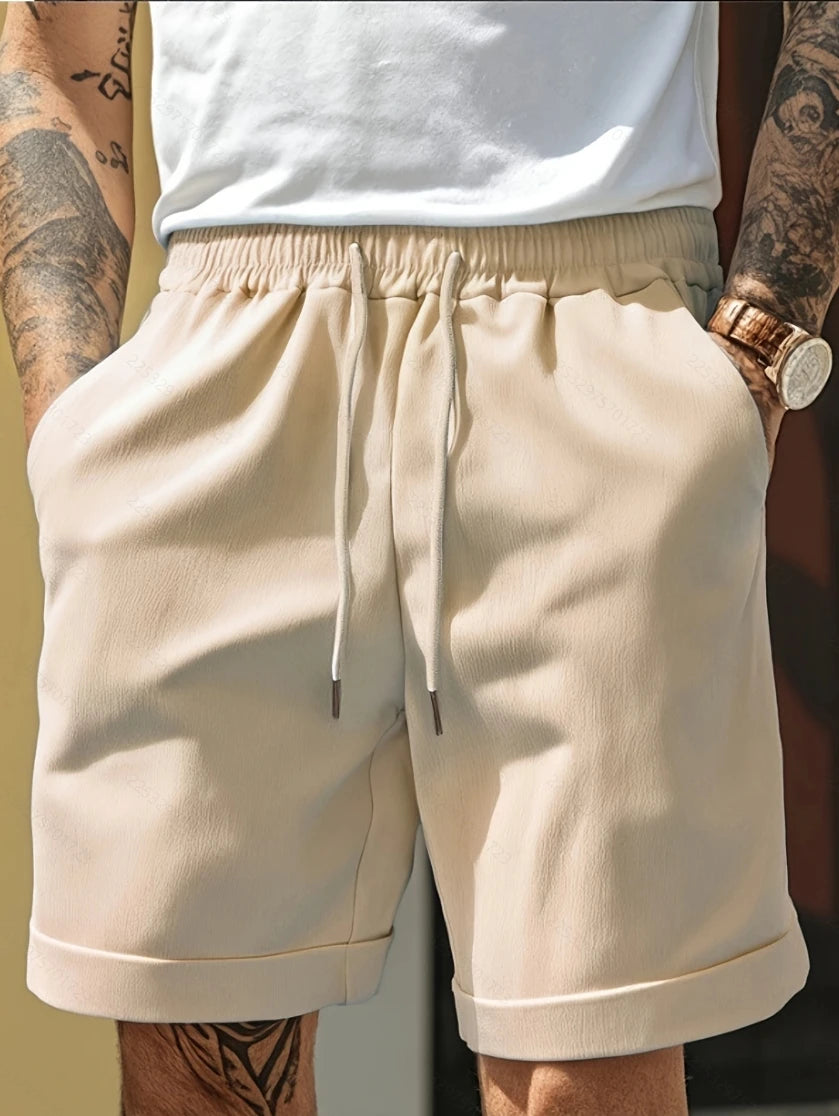 Men’s Beach Vacation Solid Color Shorts