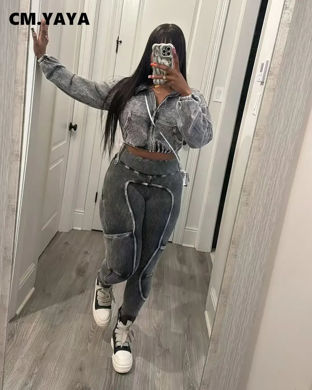 Washed Knitted Two-Piece Set