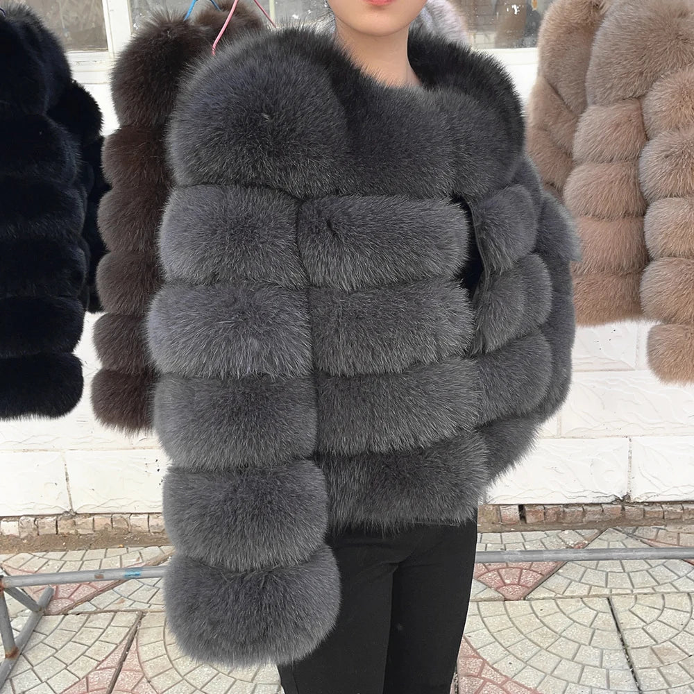 Fox Fur Coat Real Jacket