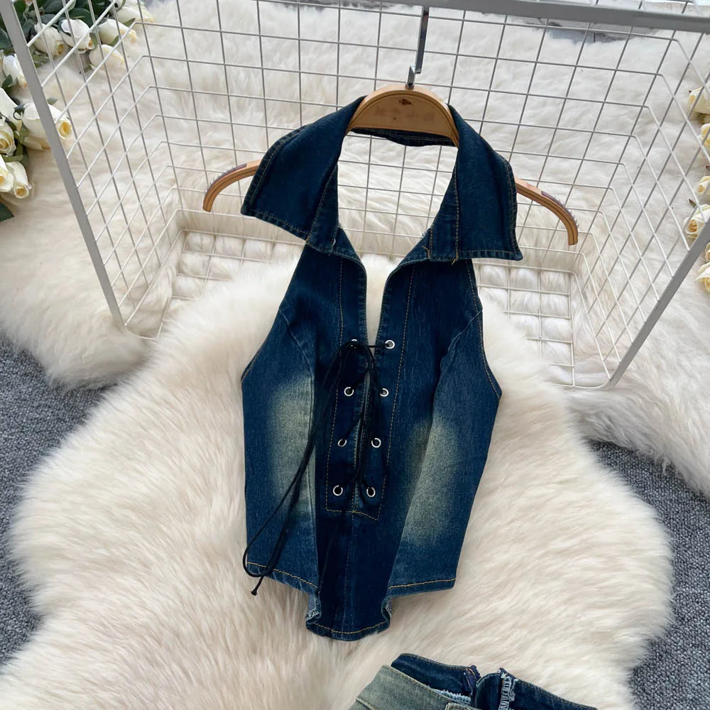 SINGREINY Women Denim Set