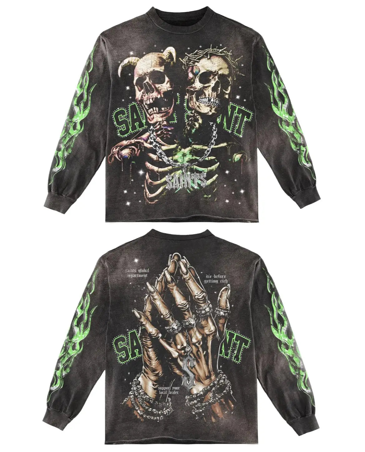 Skull Graphic Cotton Long Sleeve Top
