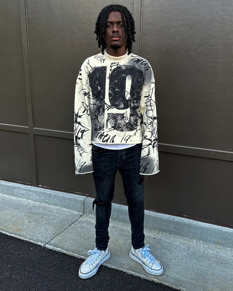 Vintage Long Sleeve Oversized Top