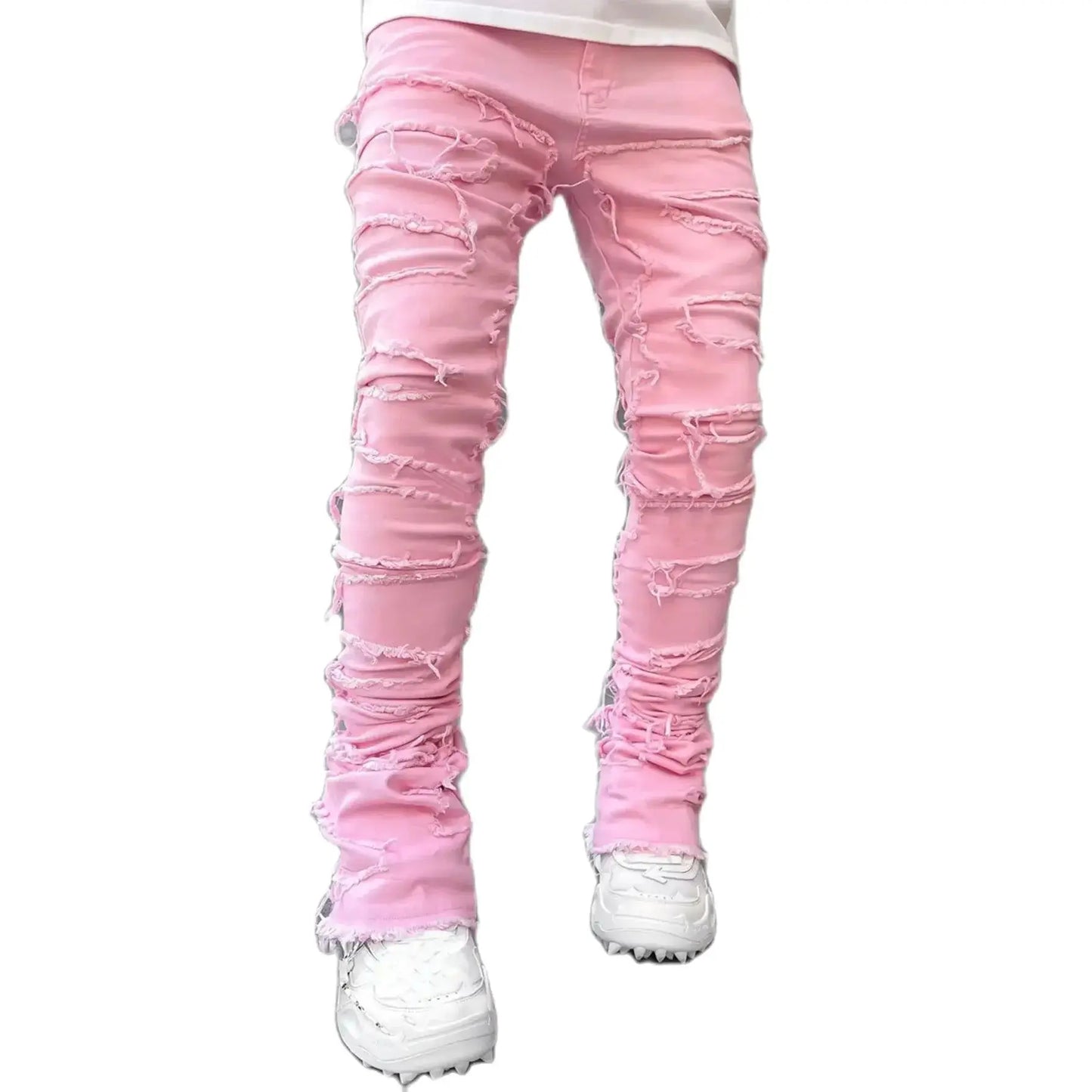 Men’s Ripped Stacked Jeans